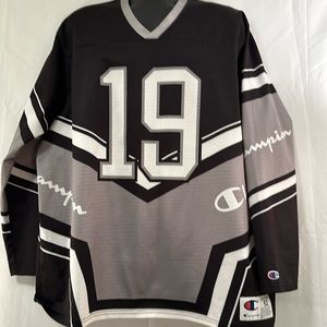 Sporty Champion mesh hockey type jersey, XXL, black, white, and gray